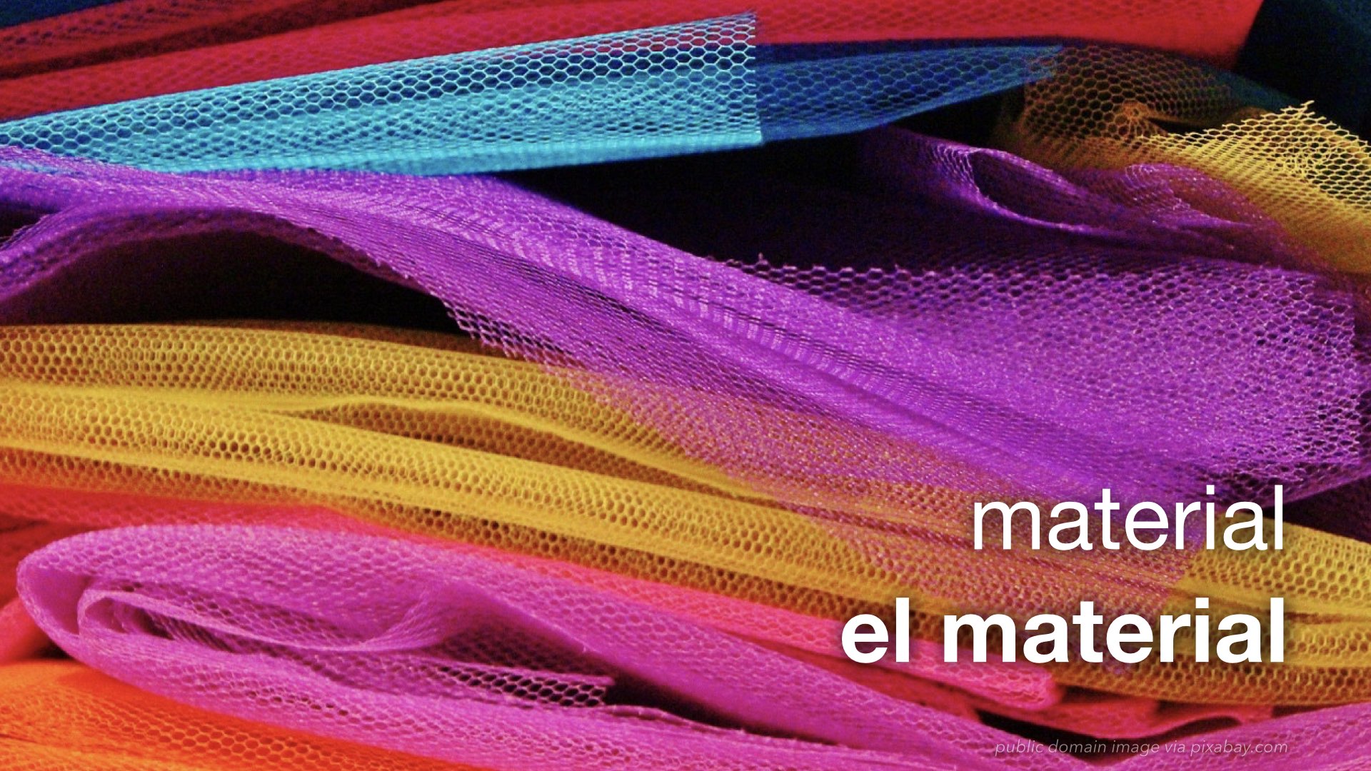 Spanish Vocabulary Fabrics and Materials The LEAF Project