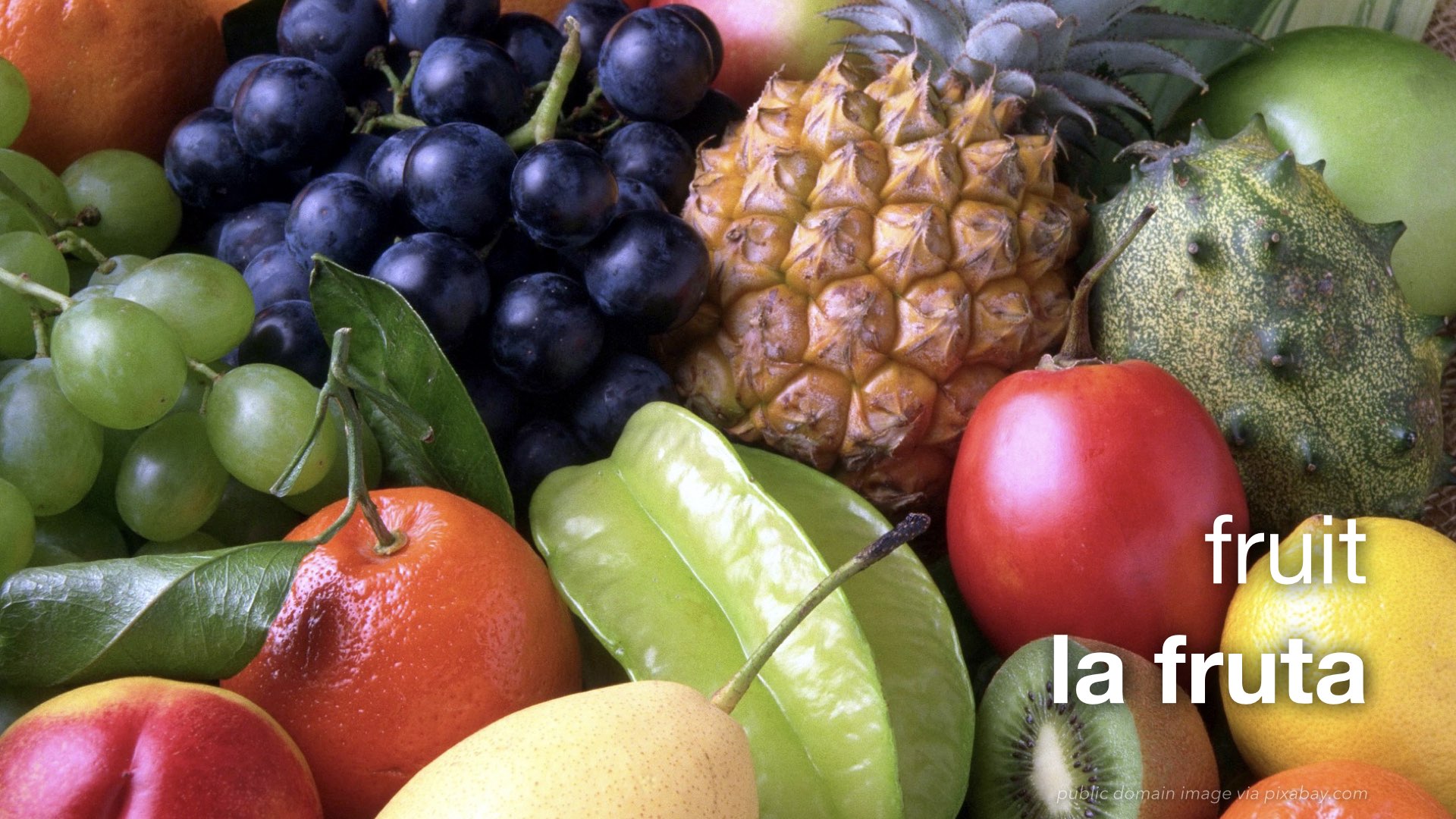 Spanish Vocabulary Food Fruit The LEAF Project