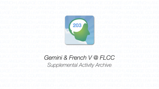 Gemini - French 203 - Supplemental Activity Archive
