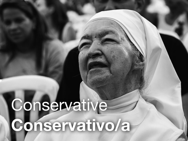 LEAF Spanish Photo Flashcards - Conservative / Conservativo