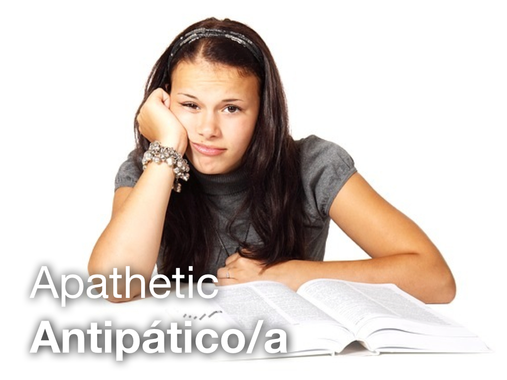 LEAF Spanish Photo Flashcards – Apathetic / Antipático : The LEAF Project